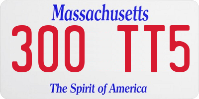 MA license plate 300TT5