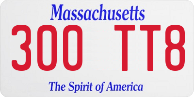 MA license plate 300TT8