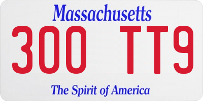 MA license plate 300TT9