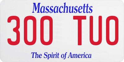 MA license plate 300TU0