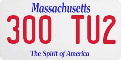 MA license plate 300TU2