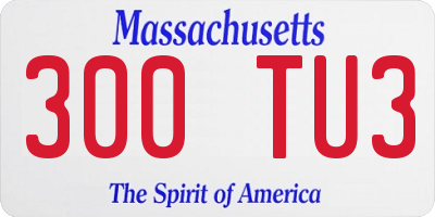 MA license plate 300TU3