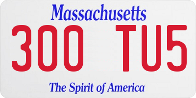 MA license plate 300TU5