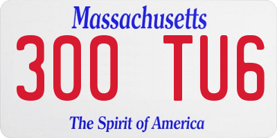 MA license plate 300TU6