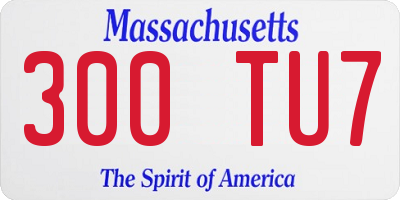MA license plate 300TU7