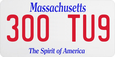 MA license plate 300TU9