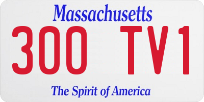 MA license plate 300TV1