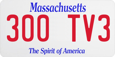 MA license plate 300TV3