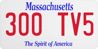 MA license plate 300TV5