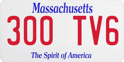 MA license plate 300TV6