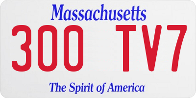 MA license plate 300TV7