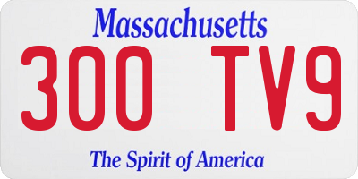 MA license plate 300TV9