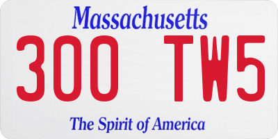 MA license plate 300TW5