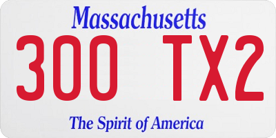 MA license plate 300TX2