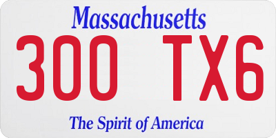 MA license plate 300TX6