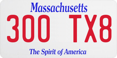 MA license plate 300TX8