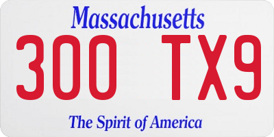MA license plate 300TX9