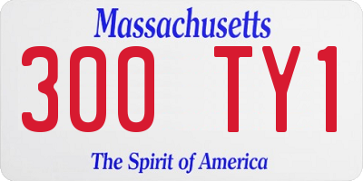 MA license plate 300TY1
