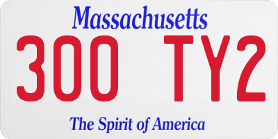 MA license plate 300TY2
