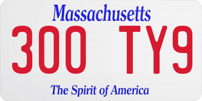 MA license plate 300TY9