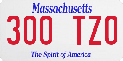 MA license plate 300TZ0