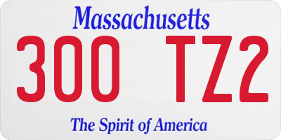 MA license plate 300TZ2