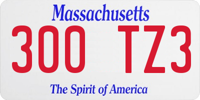 MA license plate 300TZ3