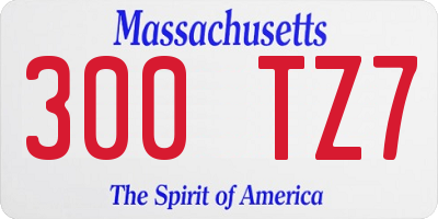 MA license plate 300TZ7