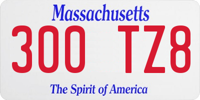 MA license plate 300TZ8