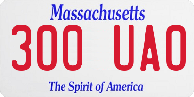MA license plate 300UA0