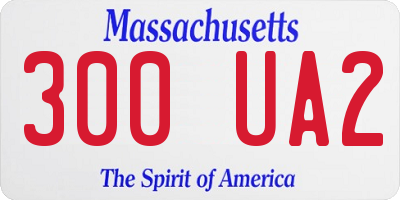 MA license plate 300UA2
