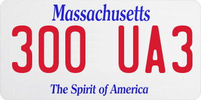 MA license plate 300UA3