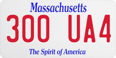 MA license plate 300UA4