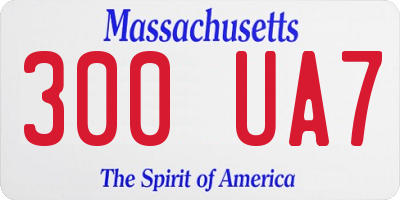 MA license plate 300UA7