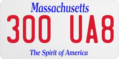 MA license plate 300UA8