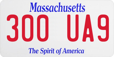 MA license plate 300UA9