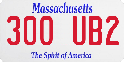 MA license plate 300UB2