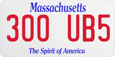 MA license plate 300UB5