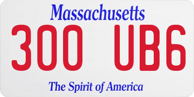 MA license plate 300UB6