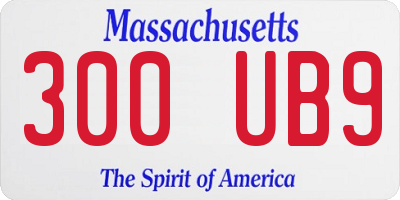 MA license plate 300UB9