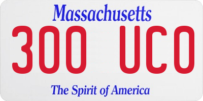 MA license plate 300UC0