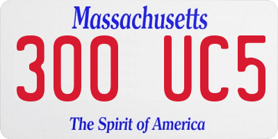 MA license plate 300UC5