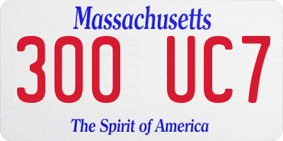 MA license plate 300UC7