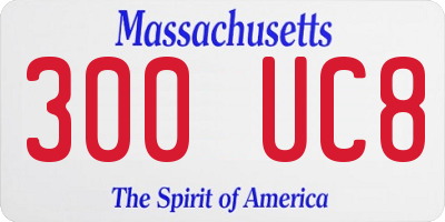 MA license plate 300UC8