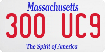 MA license plate 300UC9