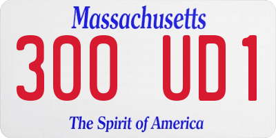 MA license plate 300UD1
