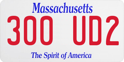 MA license plate 300UD2