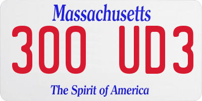 MA license plate 300UD3