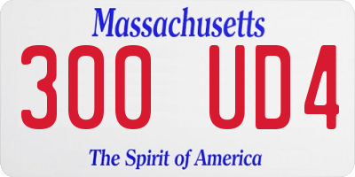 MA license plate 300UD4
