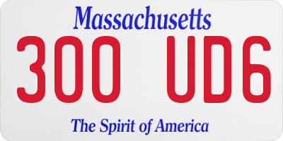 MA license plate 300UD6